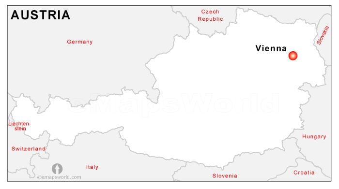 Kort af Austurríki capital