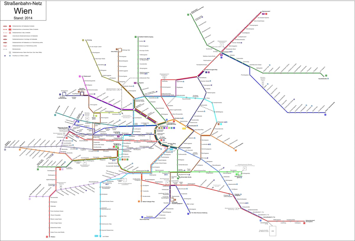 Vín strassenbahn kort