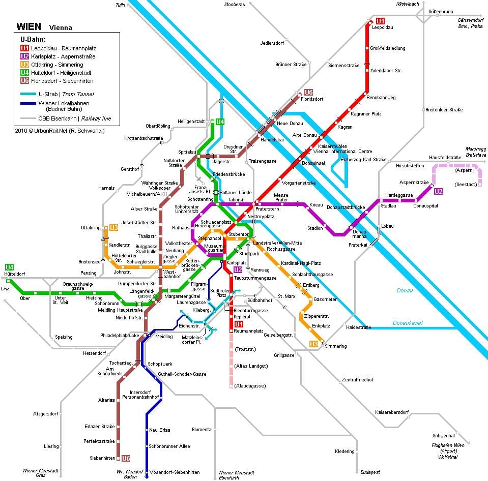 Vín bahn kort