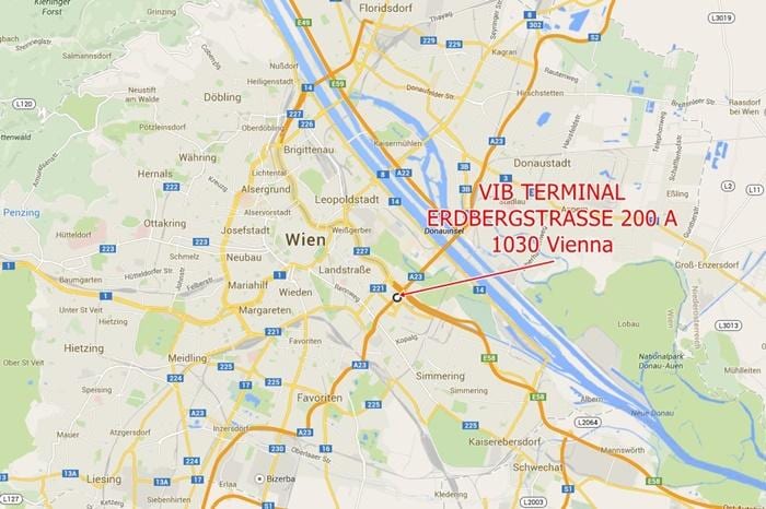 Kort af Vín erdberg