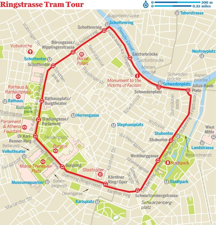 Vín hringur sporvagn leið kort