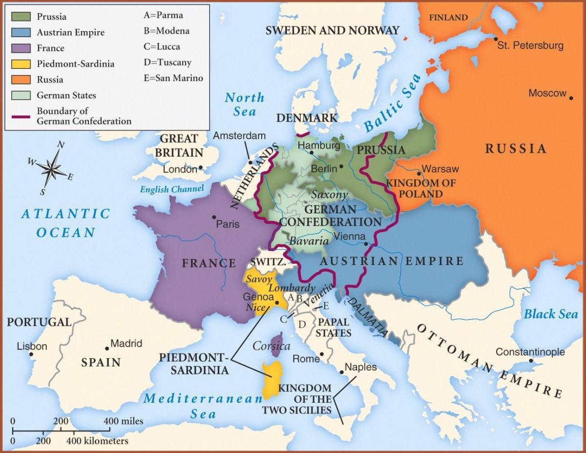 kort af Vín í evrópu