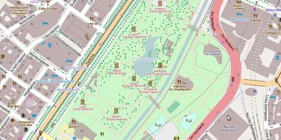 Kort af stadtpark Vín
