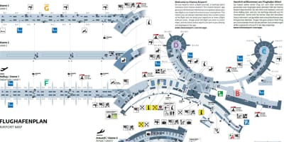 Austurríki flugvöllur kort