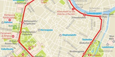 Vín hringur sporvagn leið kort
