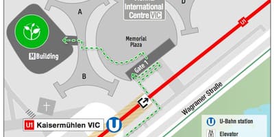 Kort af Vín international miðstöð