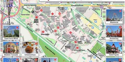 Kort af Vín park og ríða